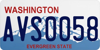WA license plate AVS0058