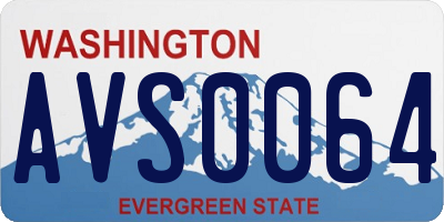 WA license plate AVS0064