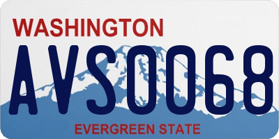 WA license plate AVS0068