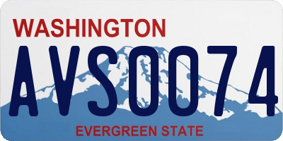 WA license plate AVS0074
