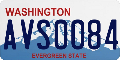 WA license plate AVS0084
