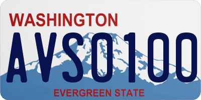 WA license plate AVS0100