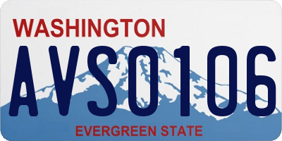 WA license plate AVS0106