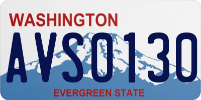 WA license plate AVS0130
