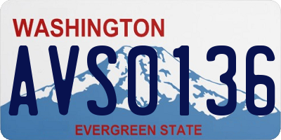 WA license plate AVS0136