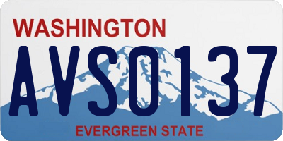 WA license plate AVS0137