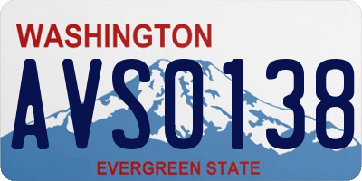 WA license plate AVS0138
