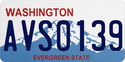 WA license plate AVS0139