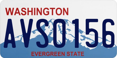WA license plate AVS0156