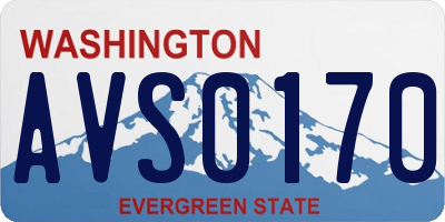 WA license plate AVS0170
