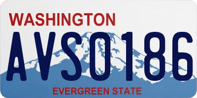 WA license plate AVS0186