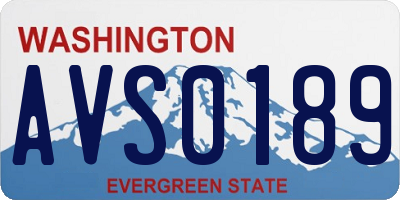 WA license plate AVS0189