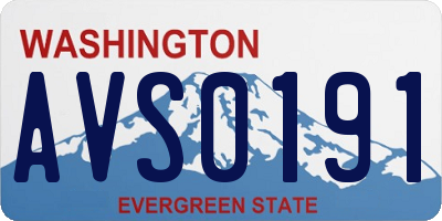 WA license plate AVS0191