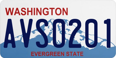 WA license plate AVS0201