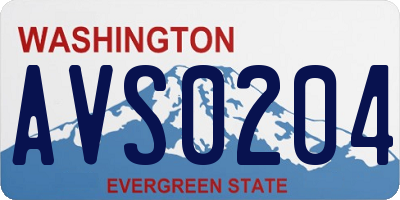 WA license plate AVS0204