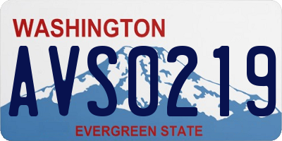 WA license plate AVS0219