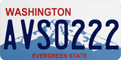 WA license plate AVS0222