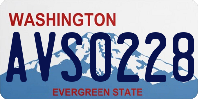 WA license plate AVS0228