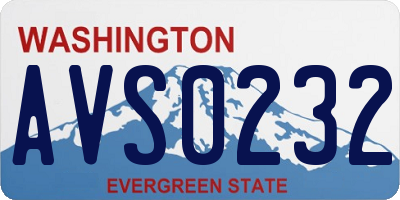 WA license plate AVS0232