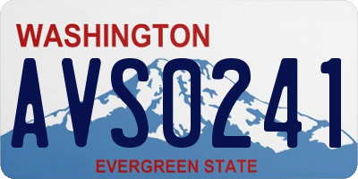 WA license plate AVS0241