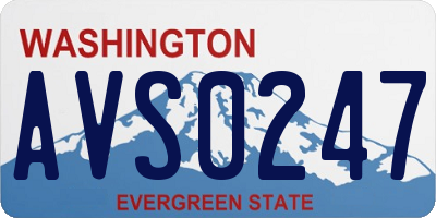 WA license plate AVS0247