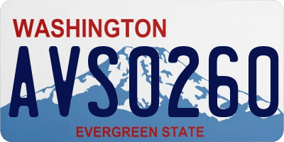 WA license plate AVS0260