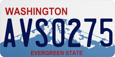 WA license plate AVS0275
