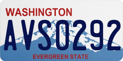 WA license plate AVS0292