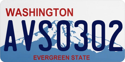 WA license plate AVS0302