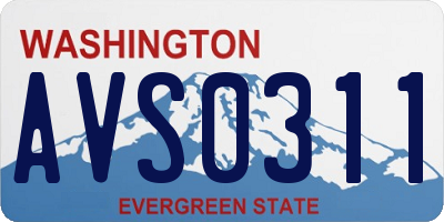 WA license plate AVS0311