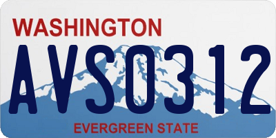 WA license plate AVS0312