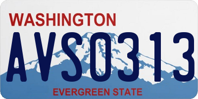WA license plate AVS0313