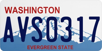 WA license plate AVS0317