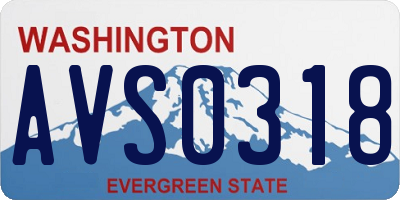 WA license plate AVS0318