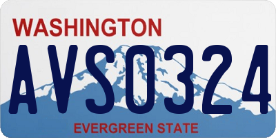 WA license plate AVS0324