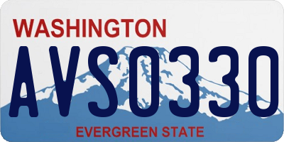 WA license plate AVS0330