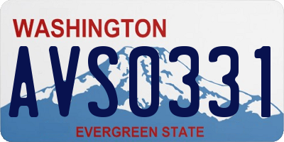 WA license plate AVS0331