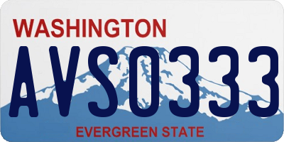 WA license plate AVS0333
