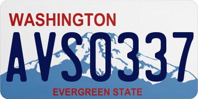 WA license plate AVS0337