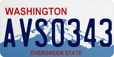 WA license plate AVS0343