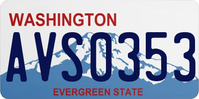 WA license plate AVS0353
