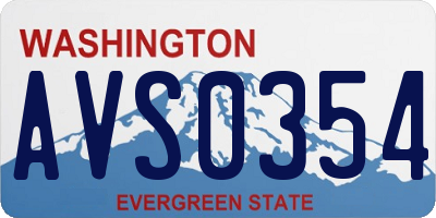 WA license plate AVS0354