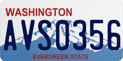 WA license plate AVS0356