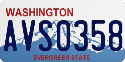 WA license plate AVS0358