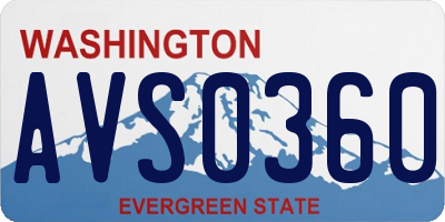 WA license plate AVS0360