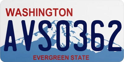 WA license plate AVS0362