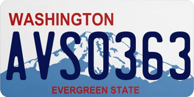 WA license plate AVS0363