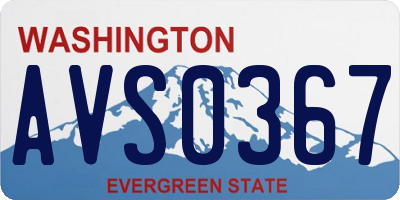 WA license plate AVS0367