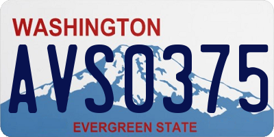 WA license plate AVS0375