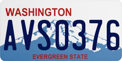 WA license plate AVS0376
